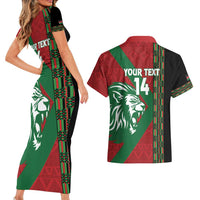 Kenya Rugby Custom Couples Matching Short Sleeve Bodycon Dress and Hawaiian Shirt Go Lionesses - African Pattern - Wonder Print Shop