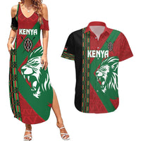 Kenya Rugby Custom Couples Matching Summer Maxi Dress and Hawaiian Shirt Go Lionesses - African Pattern - Wonder Print Shop