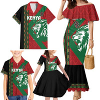 Kenya Rugby Custom Family Matching Mermaid Dress and Hawaiian Shirt Go Lionesses - African Pattern - Wonder Print Shop