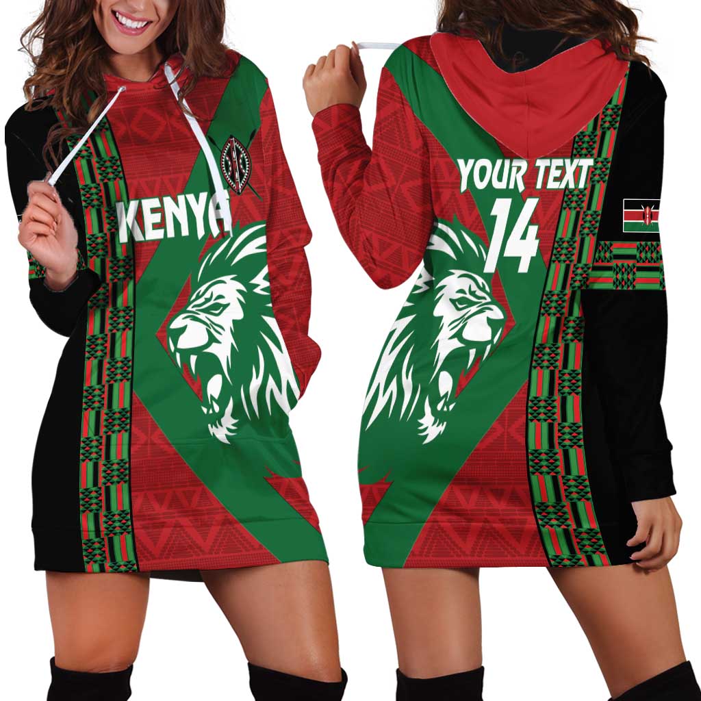 Kenya Rugby Custom Hoodie Dress Go Lionesses - African Pattern - Wonder Print Shop