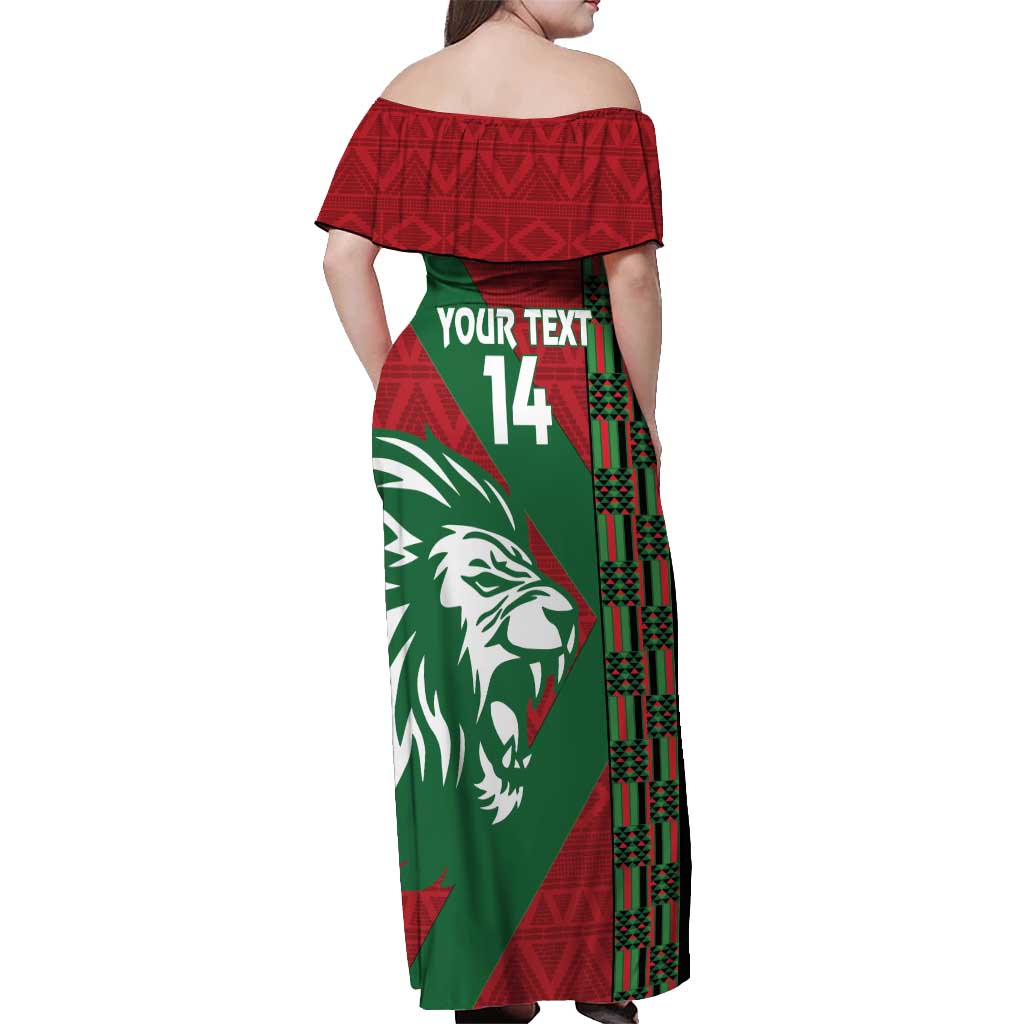 Kenya Rugby Custom Off Shoulder Maxi Dress Go Lionesses - African Pattern - Wonder Print Shop