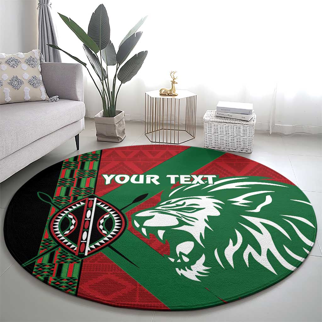 Kenya Rugby Custom Round Carpet Go Lionesses - African Pattern