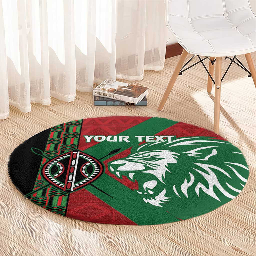 Kenya Rugby Custom Round Carpet Go Lionesses - African Pattern