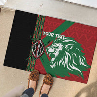 Kenya Rugby Custom Rubber Doormat Go Lionesses - African Pattern - Wonder Print Shop