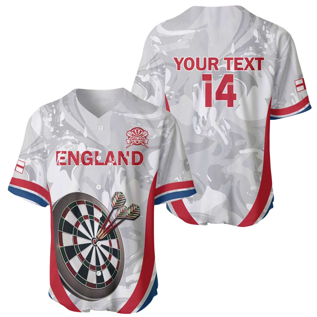 Custom England Darts Baseball Jersey Go Champions Grunge Marble Style - Wonder Print Shop