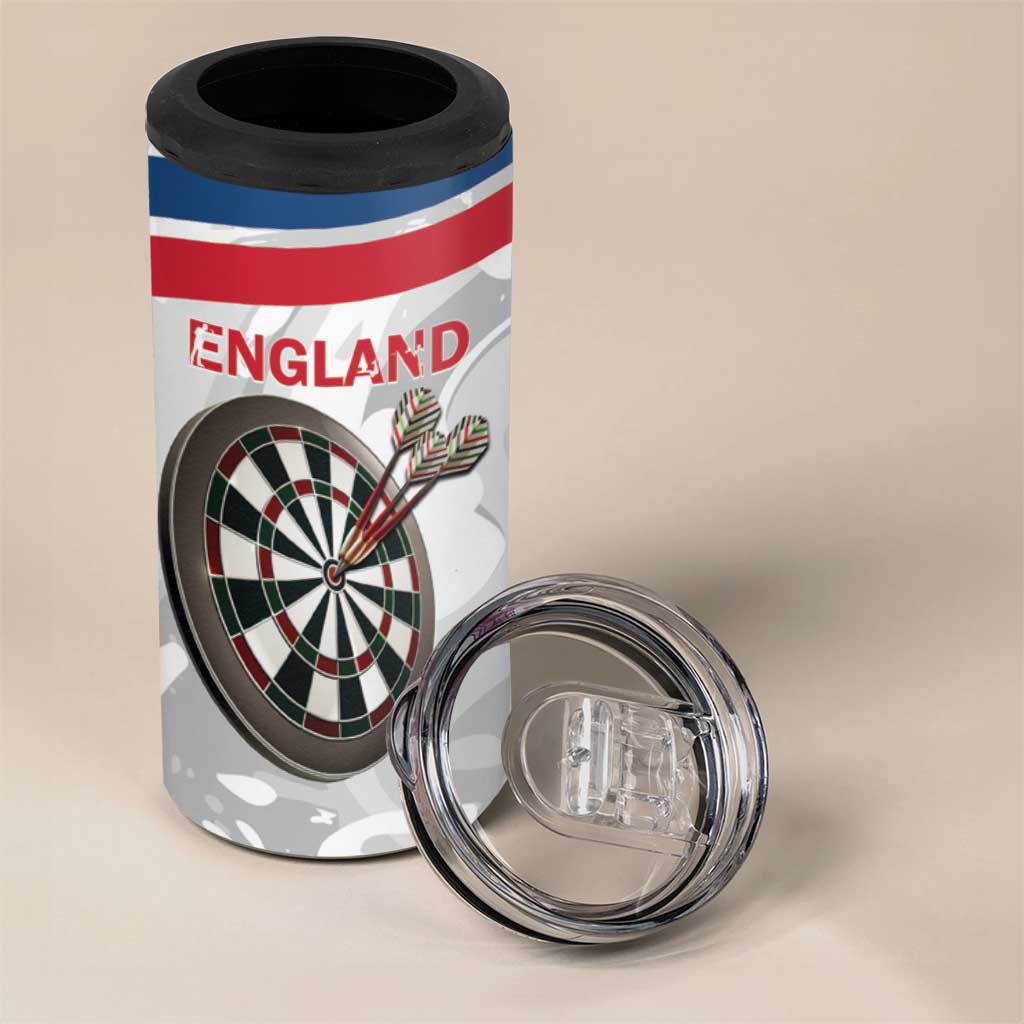 Custom England Darts 4 in 1 Can Cooler Tumbler Go Champions Grunge Marble Style - Wonder Print Shop