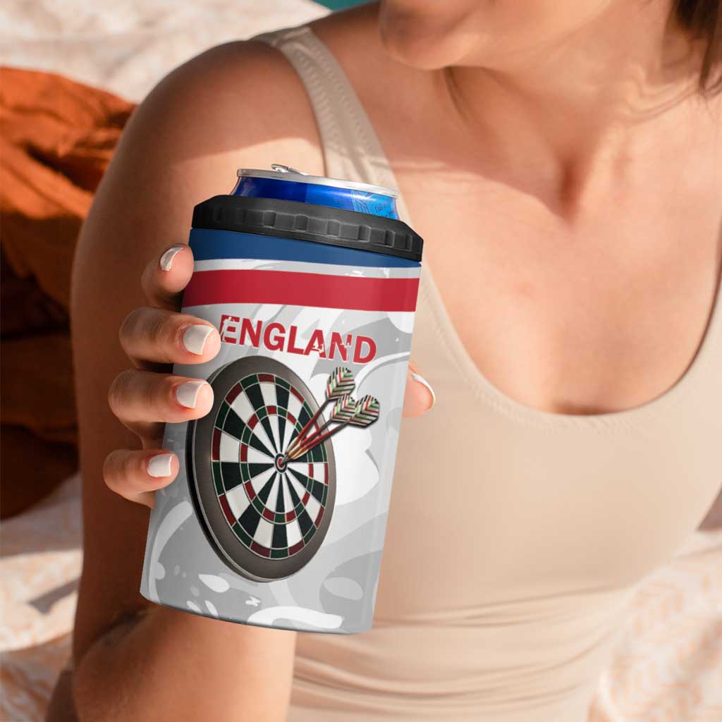 Custom England Darts 4 in 1 Can Cooler Tumbler Go Champions Grunge Marble Style - Wonder Print Shop