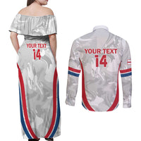 Custom England Darts Couples Matching Off Shoulder Maxi Dress and Long Sleeve Button Shirt Go Champions Grunge Marble Style - Wonder Print Shop