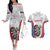 Custom England Darts Couples Matching Off The Shoulder Long Sleeve Dress and Hawaiian Shirt Go Champions Grunge Marble Style - Wonder Print Shop
