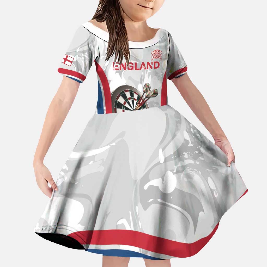 Custom England Darts Family Matching Long Sleeve Bodycon Dress and Hawaiian Shirt Go Champions Grunge Marble Style - Wonder Print Shop