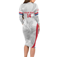 Custom England Darts Family Matching Long Sleeve Bodycon Dress and Hawaiian Shirt Go Champions Grunge Marble Style - Wonder Print Shop