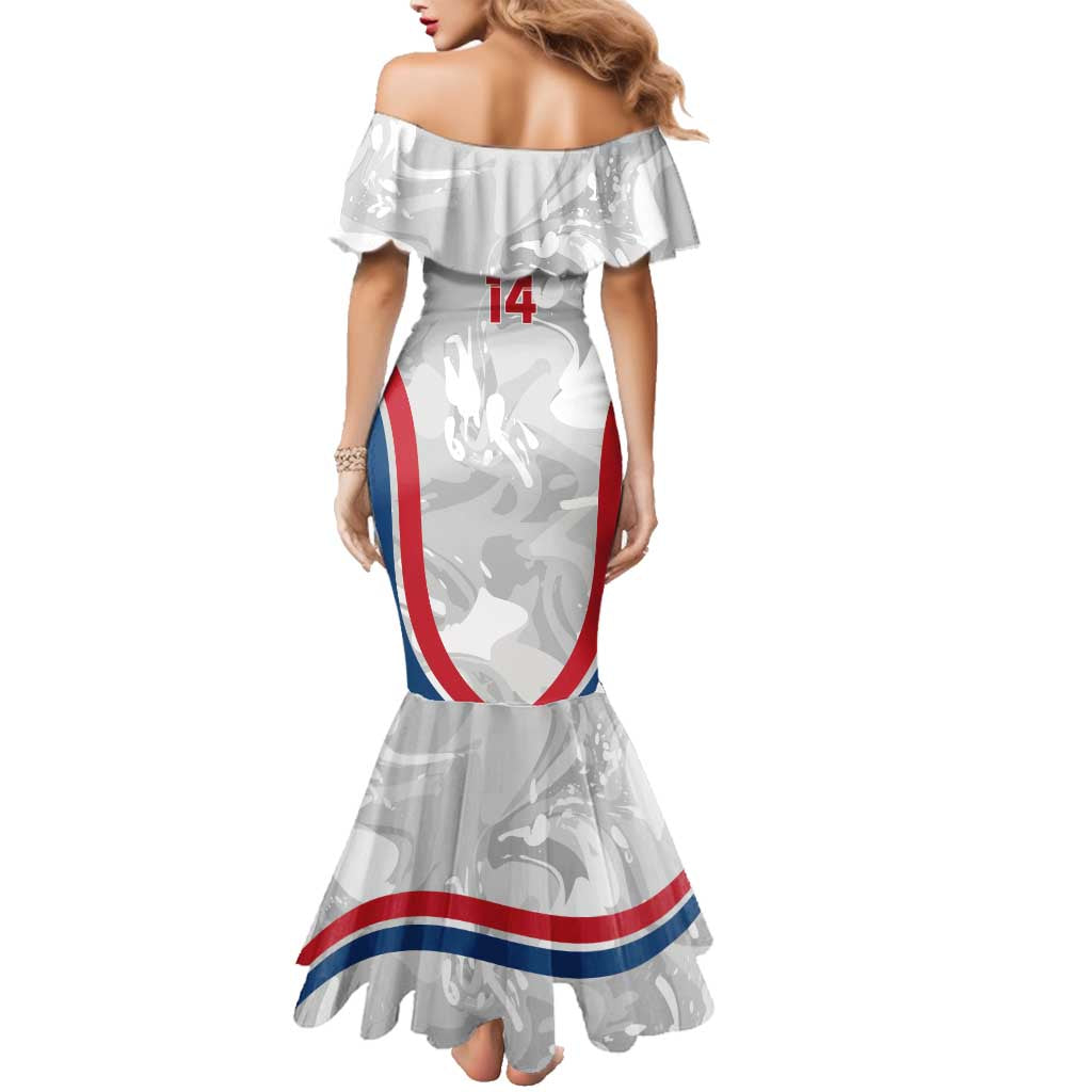 Custom England Darts Family Matching Mermaid Dress and Hawaiian Shirt Go Champions Grunge Marble Style - Wonder Print Shop