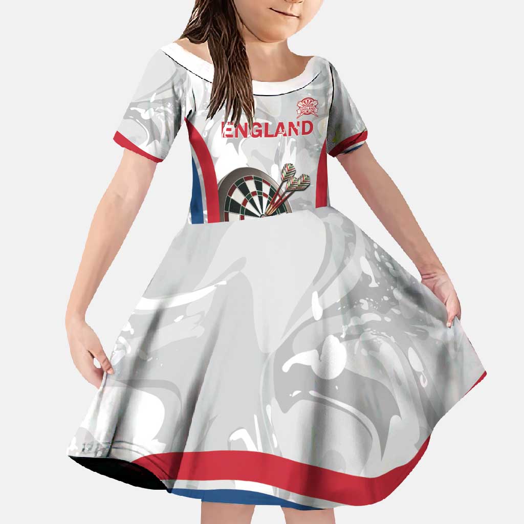 Custom England Darts Family Matching Off Shoulder Maxi Dress and Hawaiian Shirt Go Champions Grunge Marble Style - Wonder Print Shop