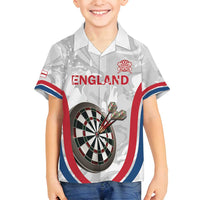 Custom England Darts Family Matching Puletasi and Hawaiian Shirt Go Champions Grunge Marble Style - Wonder Print Shop