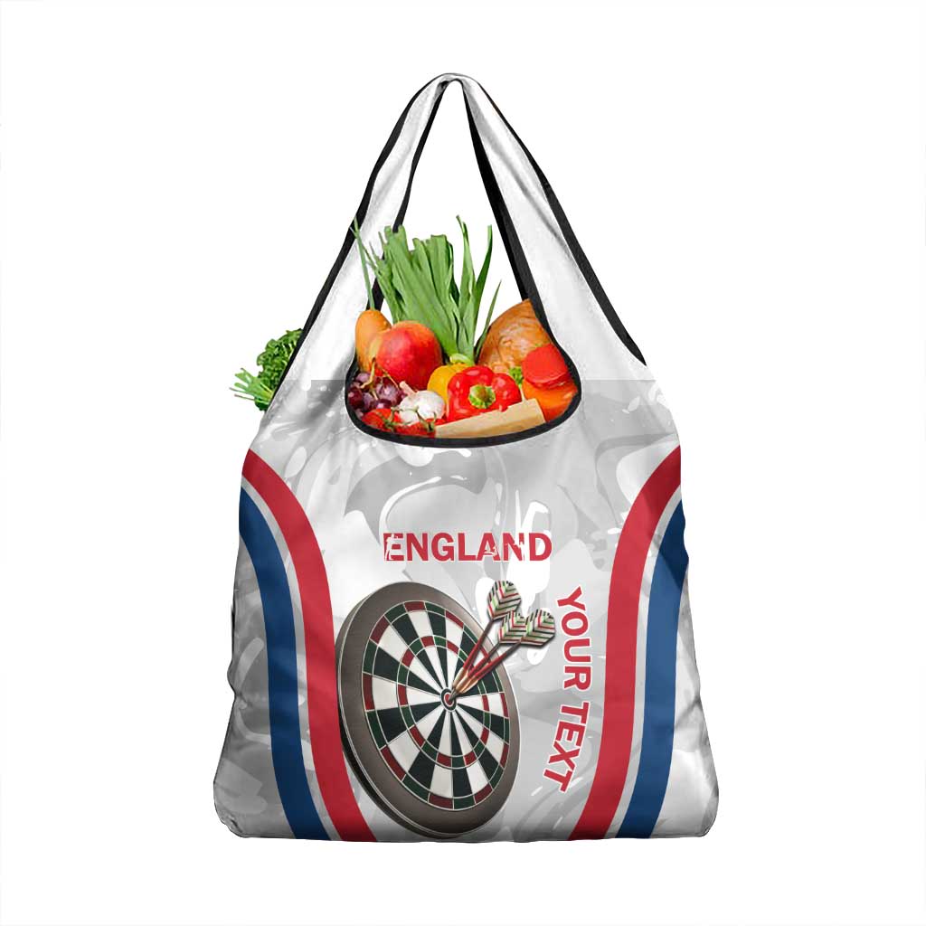 Custom England Darts Grocery Bag Go Champions Grunge Marble Style