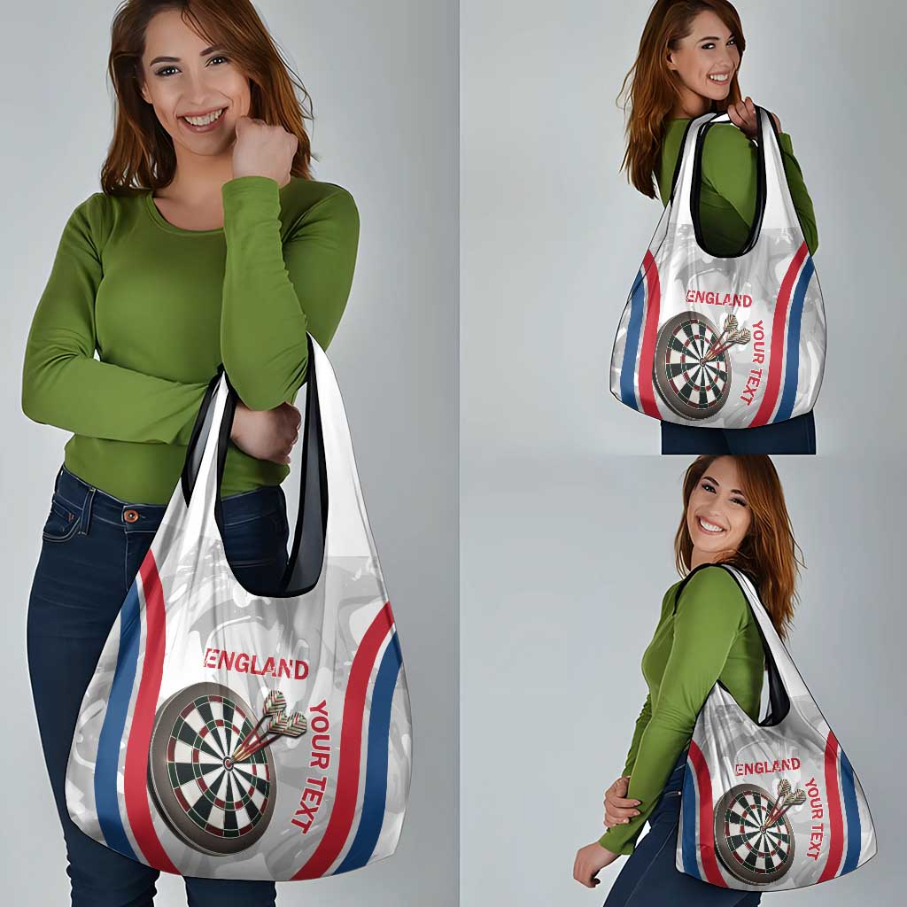 Custom England Darts Grocery Bag Go Champions Grunge Marble Style