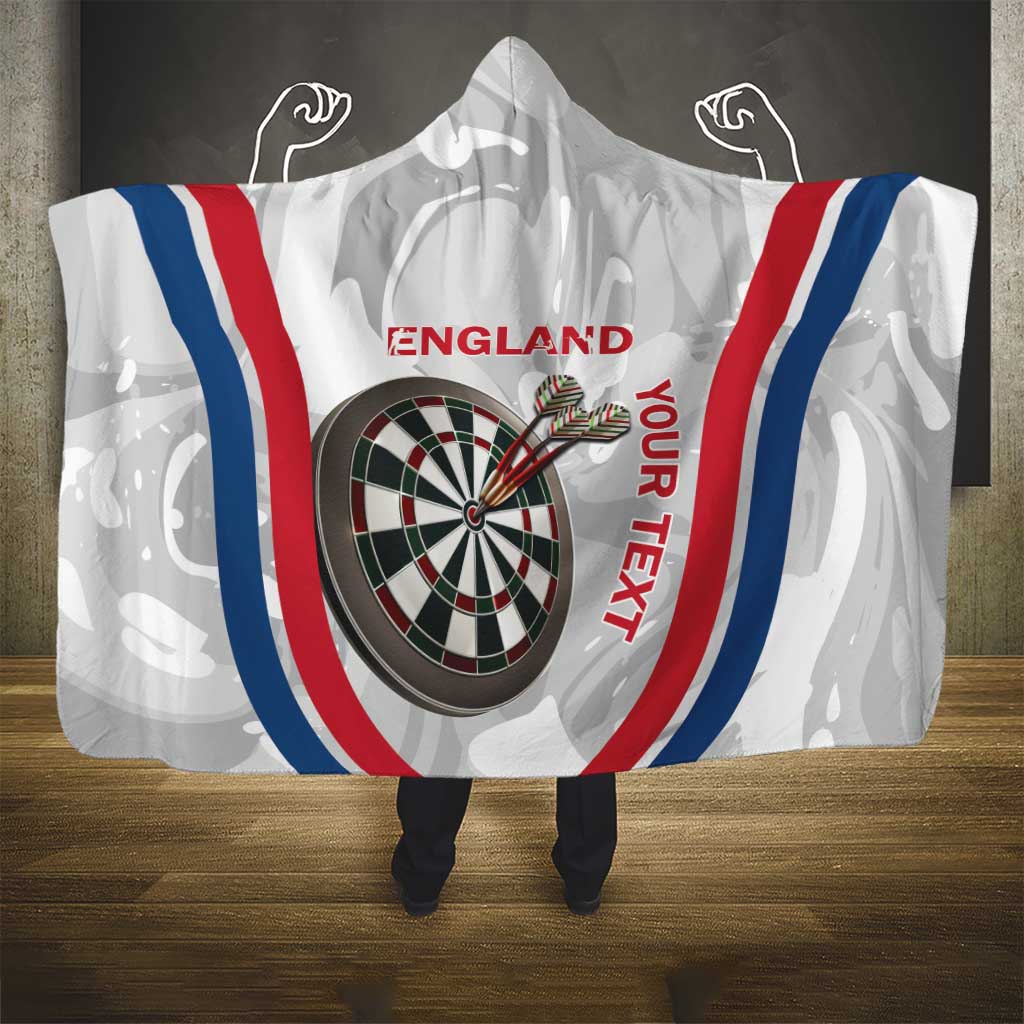 Custom England Darts Hooded Blanket Go Champions Grunge Marble Style