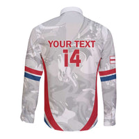 Custom England Darts Long Sleeve Button Shirt Go Champions Grunge Marble Style - Wonder Print Shop