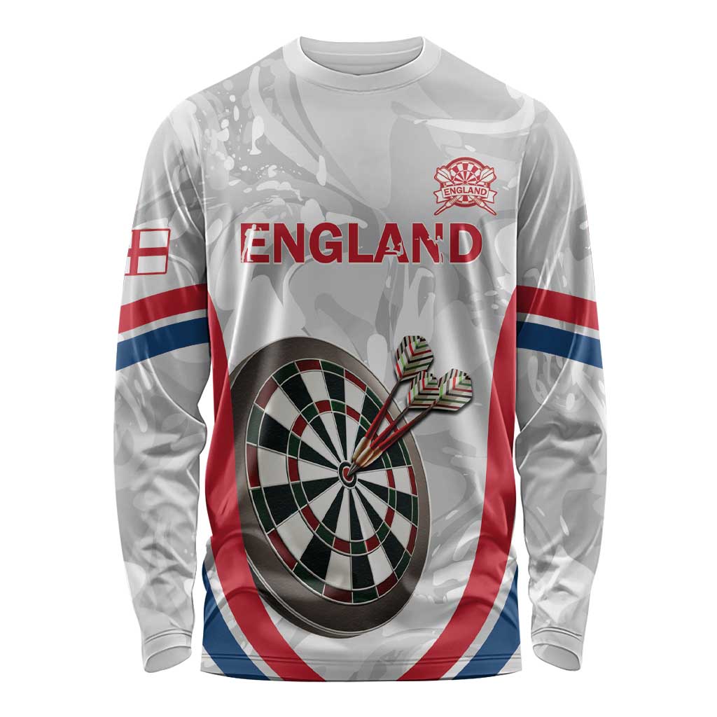 Custom England Darts Long Sleeve Shirt Go Champions Grunge Marble Style - Wonder Print Shop