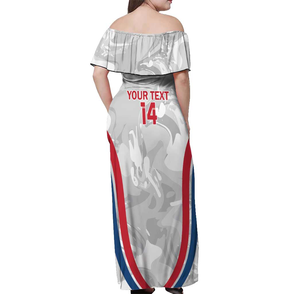 Custom England Darts Off Shoulder Maxi Dress Go Champions Grunge Marble Style - Wonder Print Shop