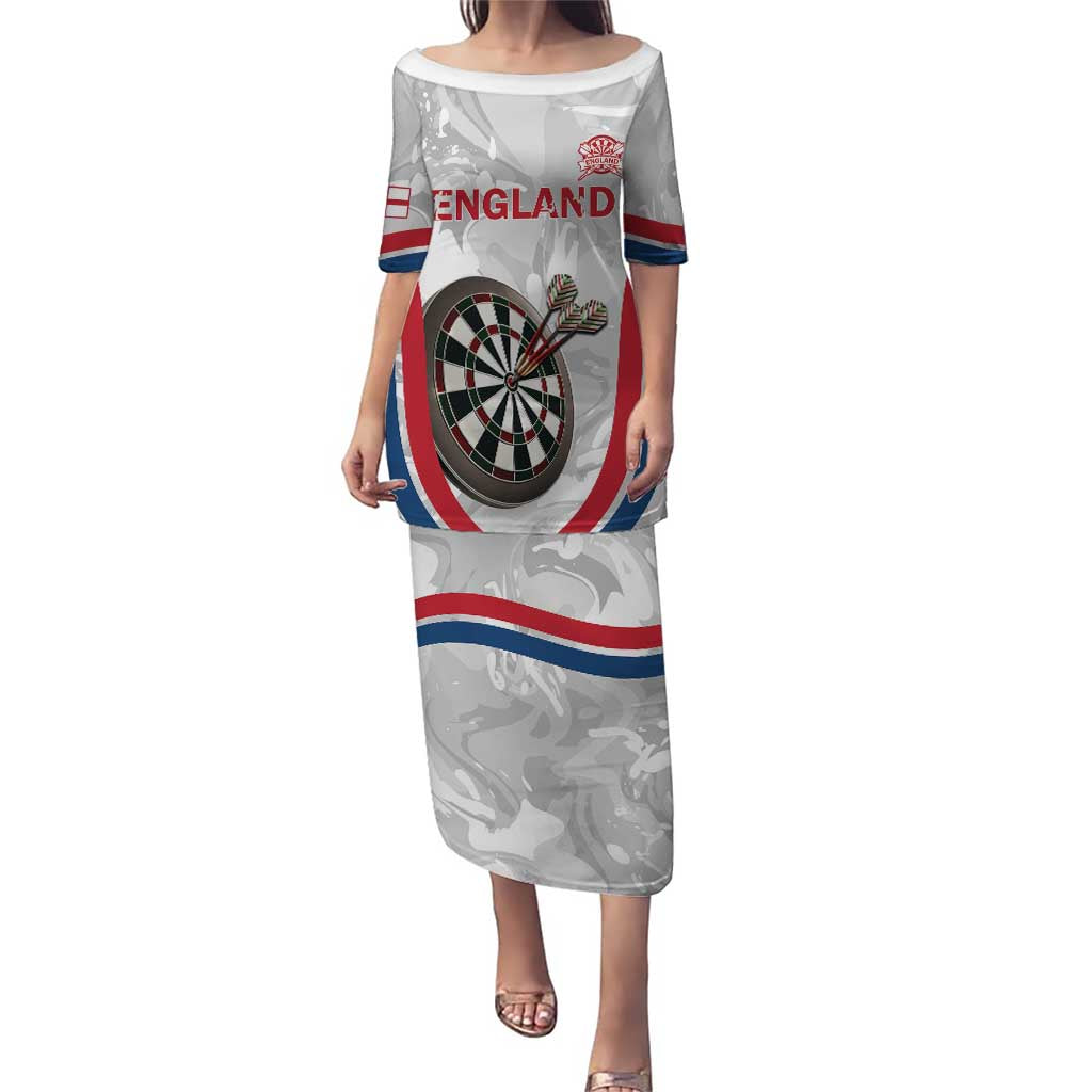 Custom England Darts Puletasi Go Champions Grunge Marble Style - Wonder Print Shop