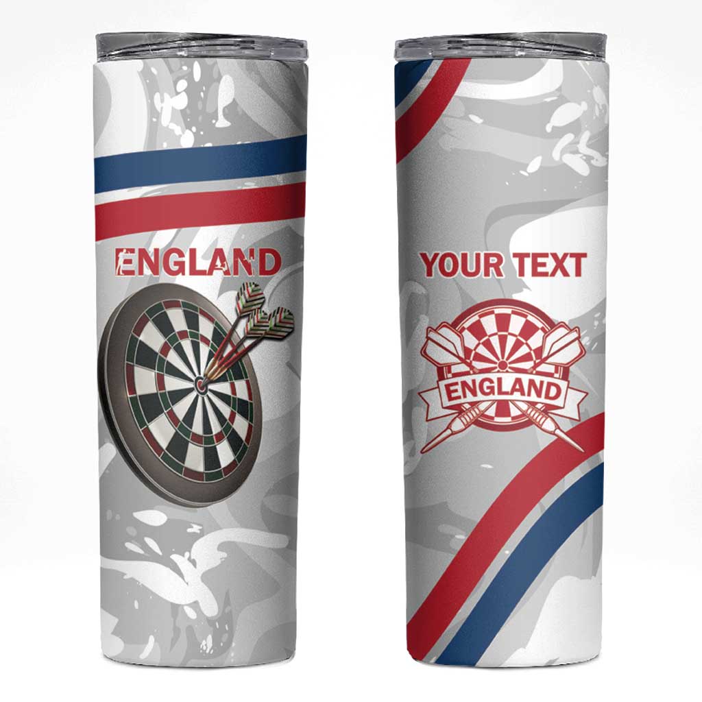 Custom England Darts Skinny Tumbler Go Champions Grunge Marble Style - Wonder Print Shop