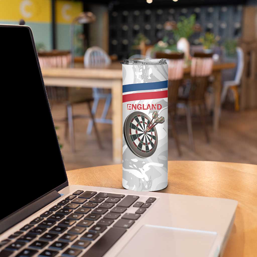 Custom England Darts Skinny Tumbler Go Champions Grunge Marble Style - Wonder Print Shop