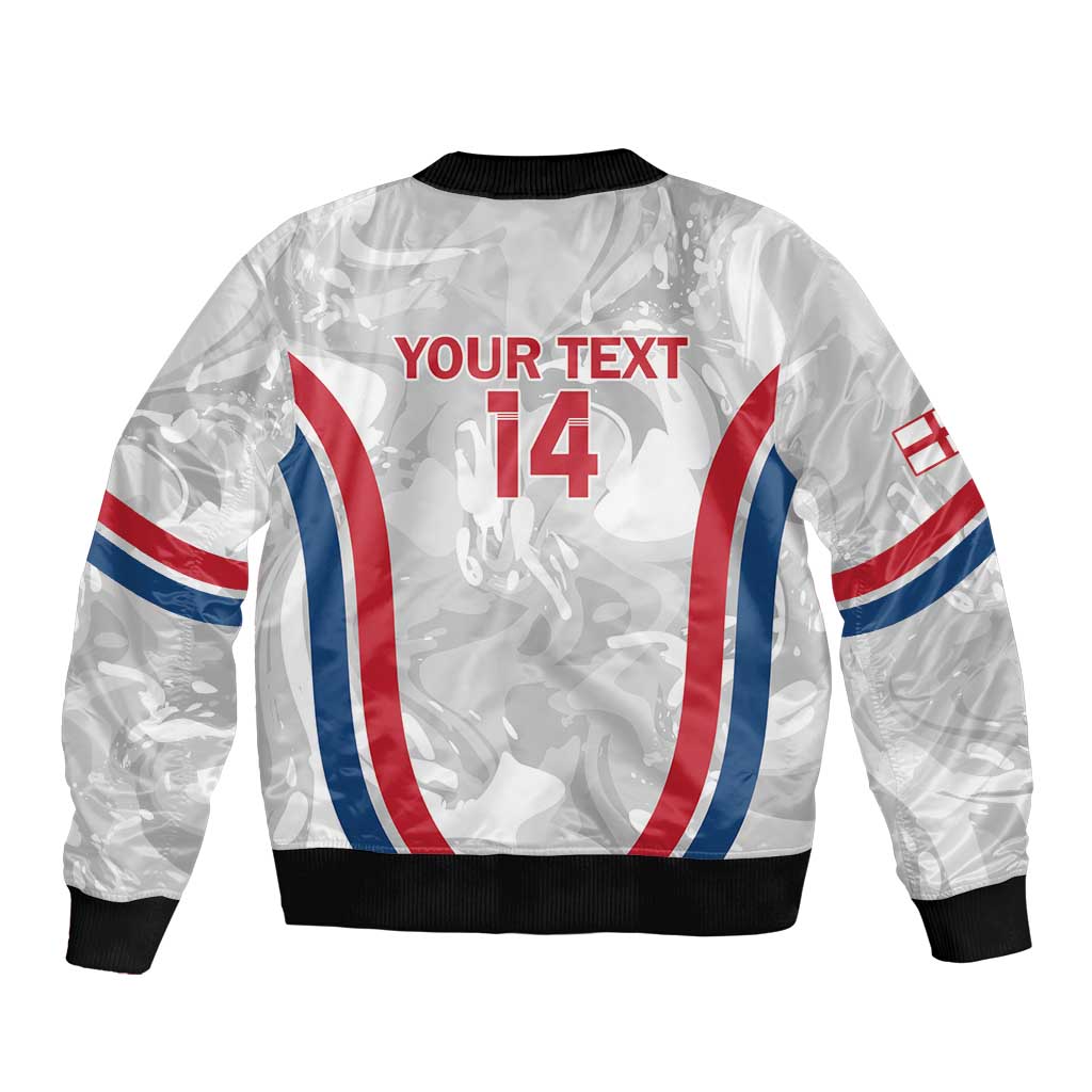 Custom England Darts Sleeve Zip Bomber Jacket Go Champions Grunge Marble Style - Wonder Print Shop