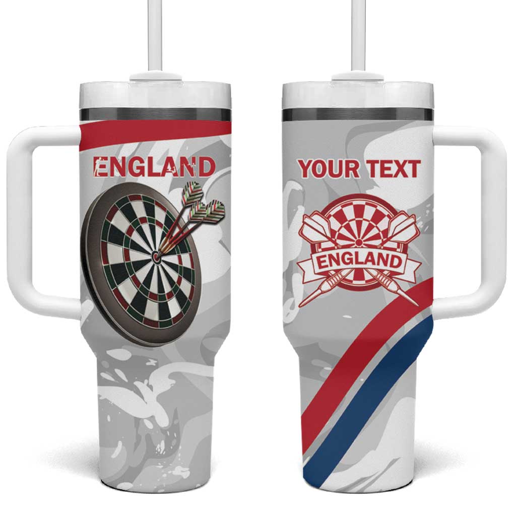 Custom England Darts Tumbler With Handle Go Champions Grunge Marble Style - Wonder Print Shop