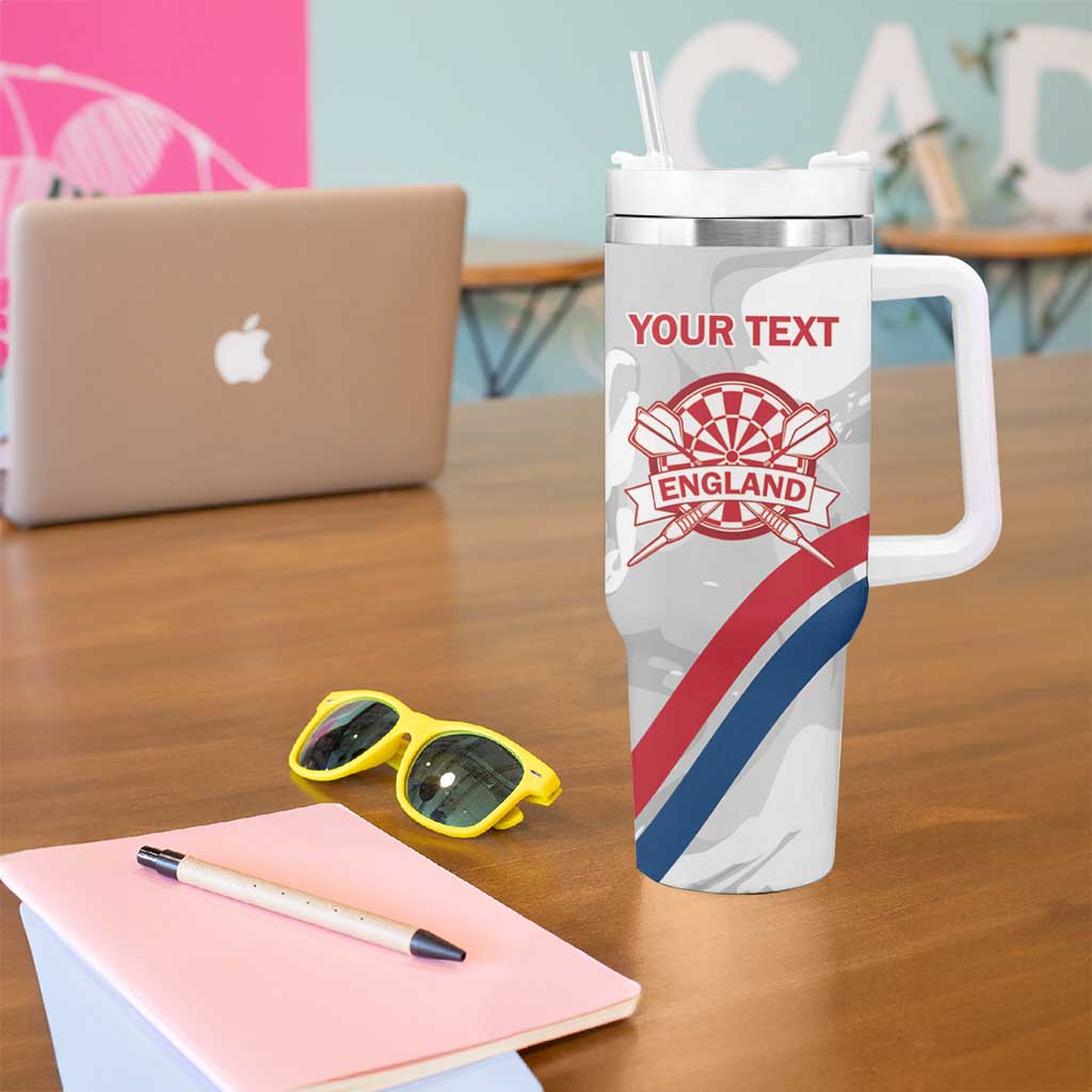 Custom England Darts Tumbler With Handle Go Champions Grunge Marble Style - Wonder Print Shop