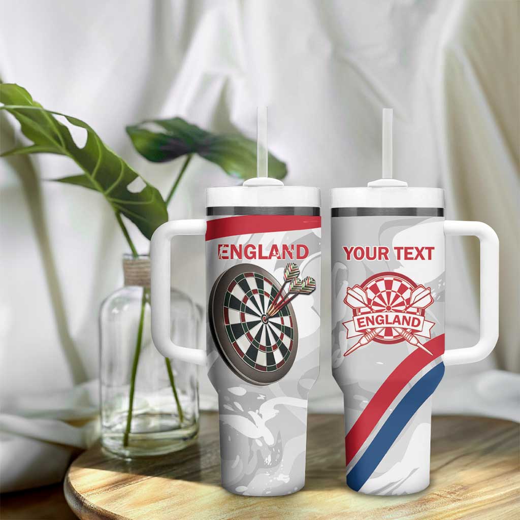 Custom England Darts Tumbler With Handle Go Champions Grunge Marble Style - Wonder Print Shop