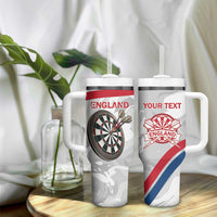 Custom England Darts Tumbler With Handle Go Champions Grunge Marble Style - Wonder Print Shop