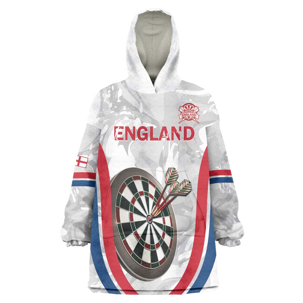 Custom England Darts Wearable Blanket Hoodie Go Champions Grunge Marble Style - Wonder Print Shop
