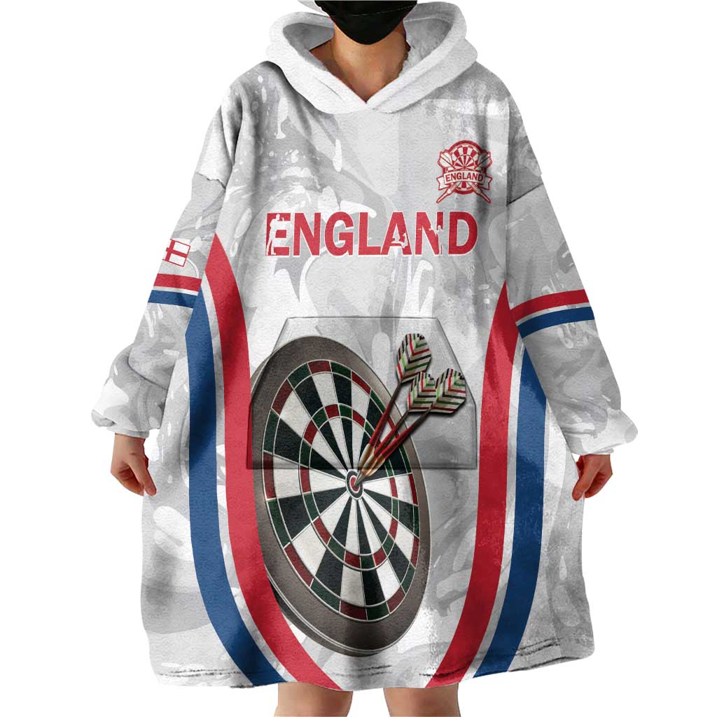 Custom England Darts Wearable Blanket Hoodie Go Champions Grunge Marble Style - Wonder Print Shop