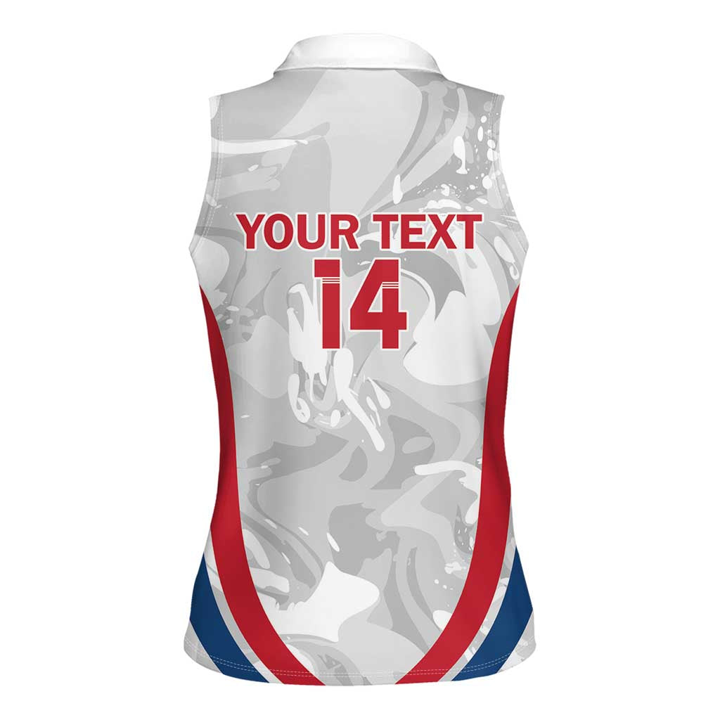 Custom England Darts Women Sleeveless Polo Shirt Go Champions Grunge Marble Style - Wonder Print Shop