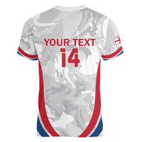 Custom England Darts Women V-Neck T-Shirt Go Champions Grunge Marble Style - Wonder Print Shop