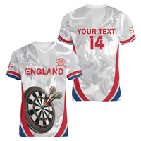 Custom England Darts Women V-Neck T-Shirt Go Champions Grunge Marble Style - Wonder Print Shop
