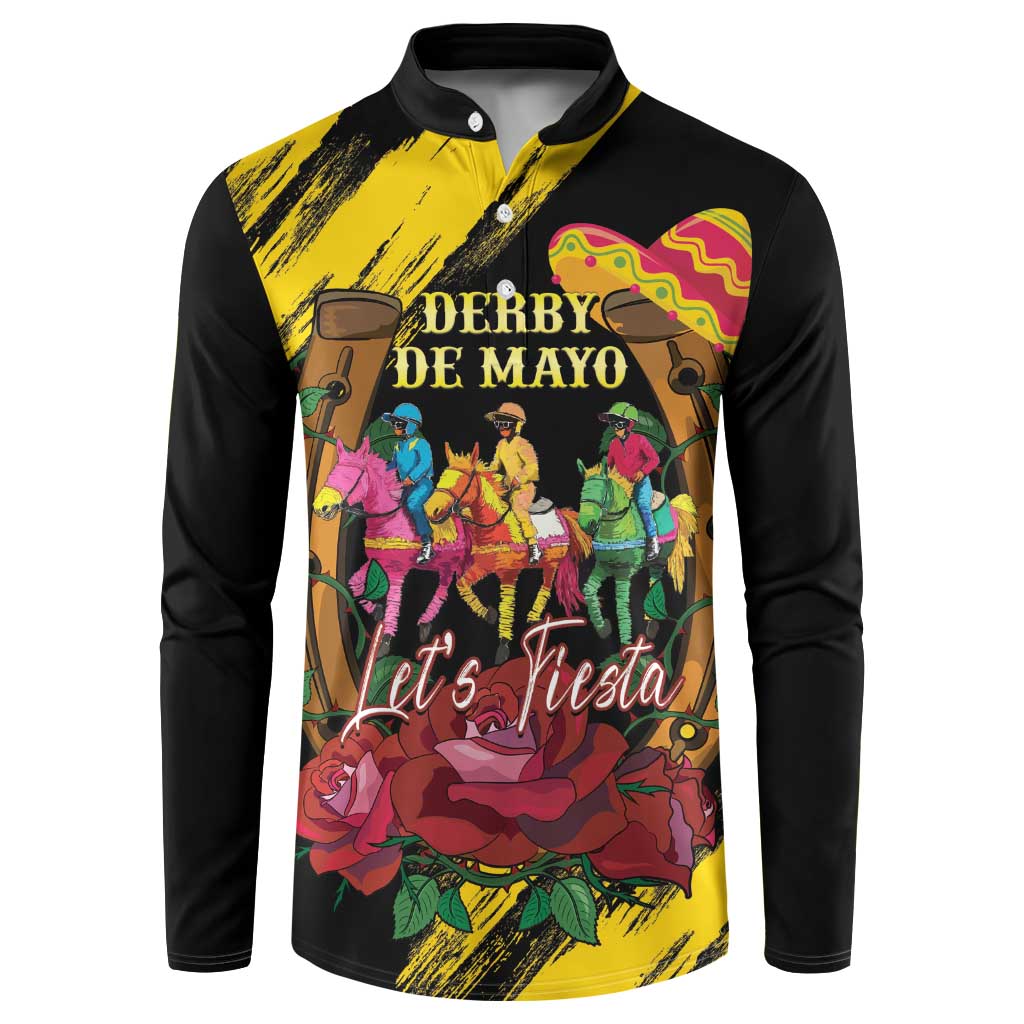 Derby De Mayo 2025 Button Sweatshirt Pinata Horse Racing Let's Fiesta