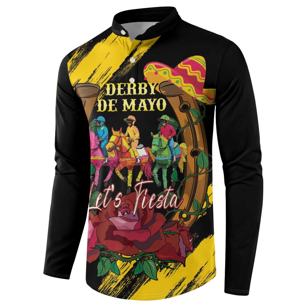 Derby De Mayo 2025 Button Sweatshirt Pinata Horse Racing Let's Fiesta