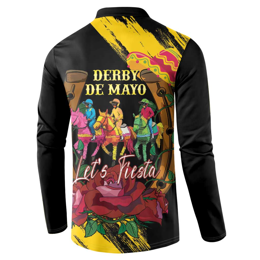 Derby De Mayo 2025 Button Sweatshirt Pinata Horse Racing Let's Fiesta