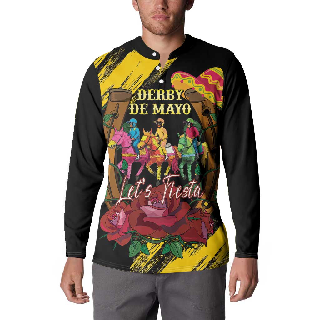 Derby De Mayo 2025 Button Sweatshirt Pinata Horse Racing Let's Fiesta