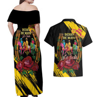 Derby De Mayo 2025 Couples Matching Off Shoulder Maxi Dress and Hawaiian Shirt Pinata Horse Racing Let's Fiesta