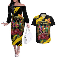 Derby De Mayo 2025 Couples Matching Off The Shoulder Long Sleeve Dress and Hawaiian Shirt Pinata Horse Racing Let's Fiesta