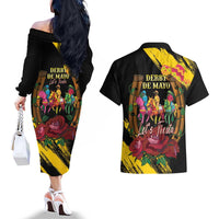 Derby De Mayo 2025 Couples Matching Off The Shoulder Long Sleeve Dress and Hawaiian Shirt Pinata Horse Racing Let's Fiesta