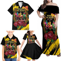 Derby De Mayo 2025 Family Matching Off Shoulder Maxi Dress and Hawaiian Shirt Pinata Horse Racing Let's Fiesta
