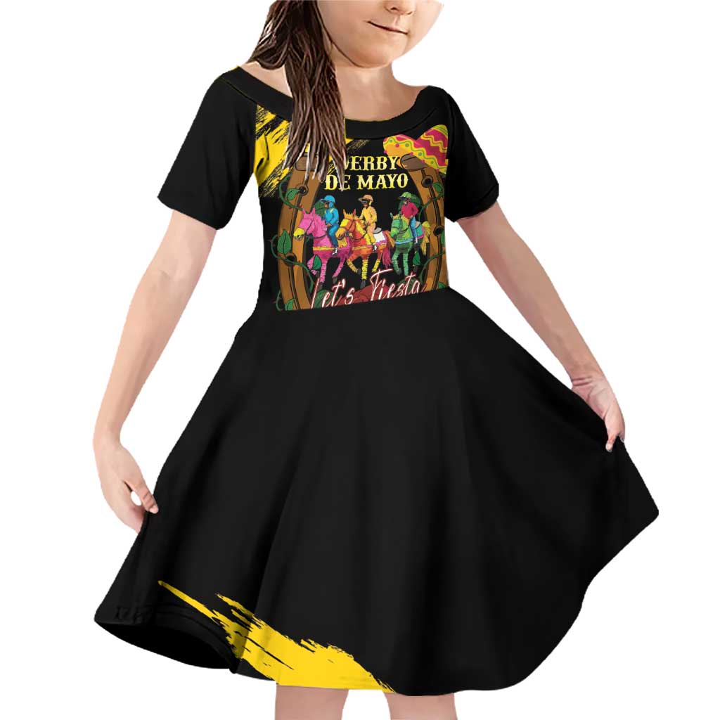 Derby De Mayo 2025 Family Matching Off Shoulder Short Dress and Hawaiian Shirt Pinata Horse Racing Let's Fiesta