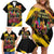 Derby De Mayo 2025 Family Matching Off Shoulder Short Dress and Hawaiian Shirt Pinata Horse Racing Let's Fiesta