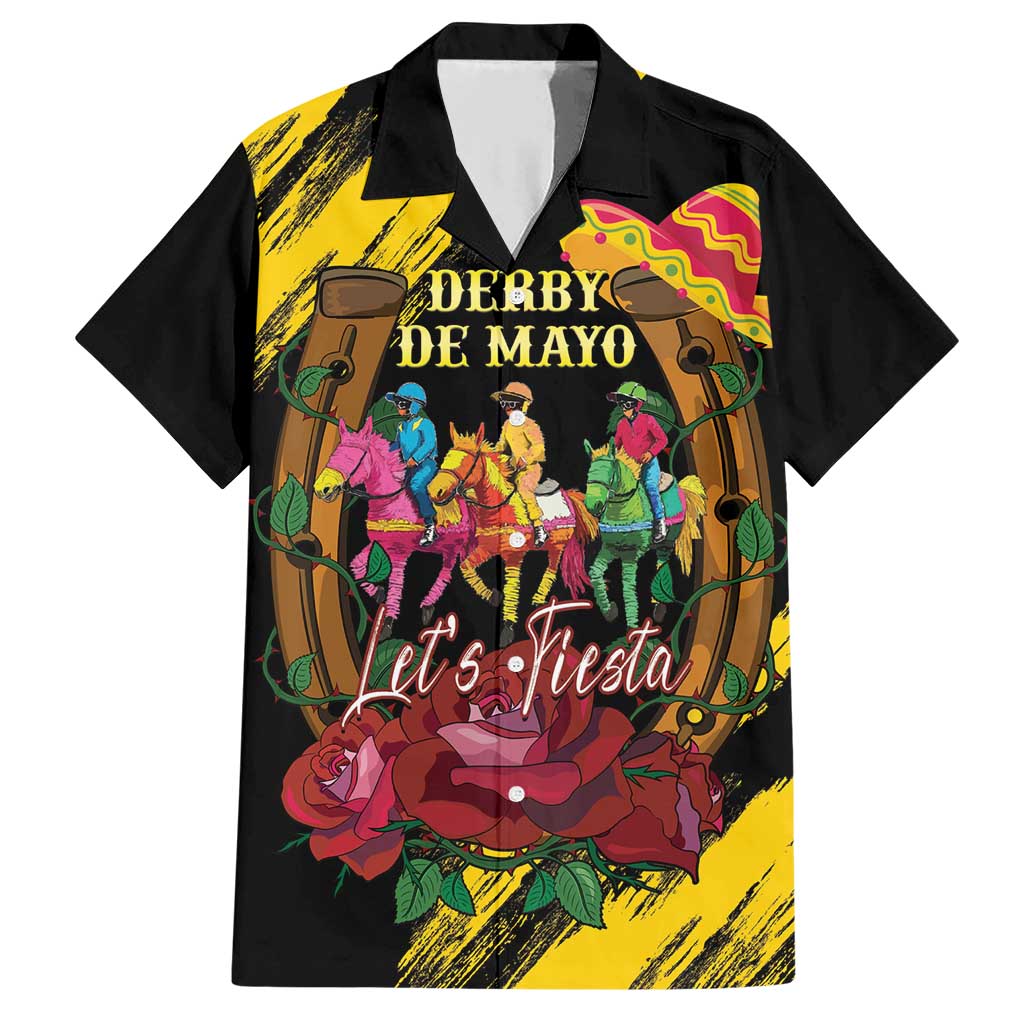 Derby De Mayo 2025 Family Matching Short Sleeve Bodycon Dress and Hawaiian Shirt Pinata Horse Racing Let's Fiesta