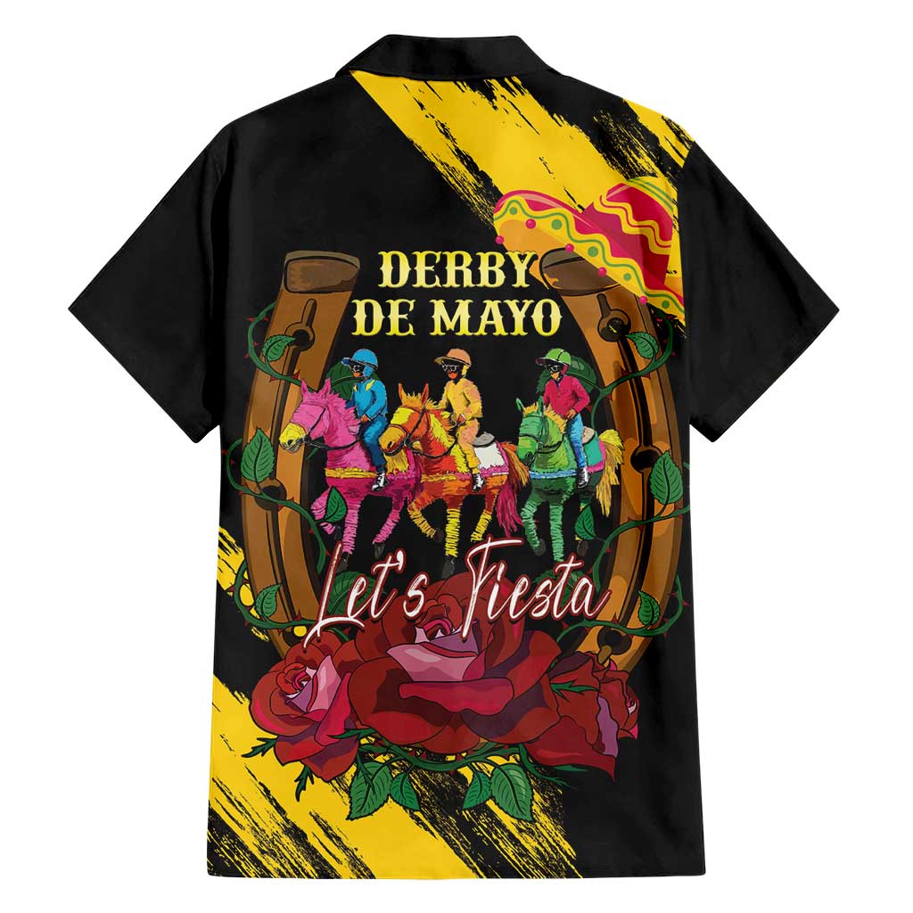 Derby De Mayo 2025 Family Matching Short Sleeve Bodycon Dress and Hawaiian Shirt Pinata Horse Racing Let's Fiesta