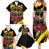 Derby De Mayo 2025 Family Matching Summer Maxi Dress and Hawaiian Shirt Pinata Horse Racing Let's Fiesta